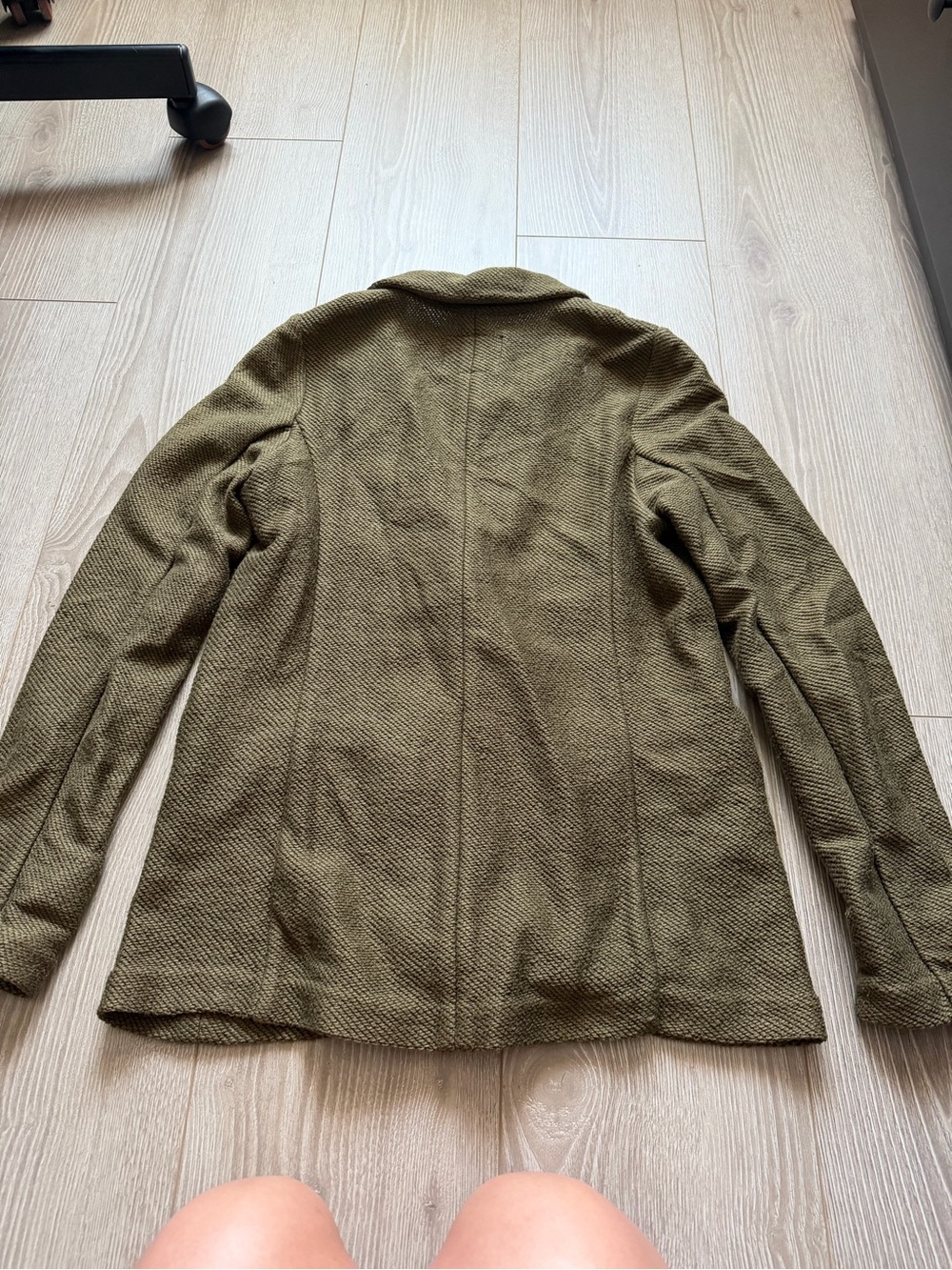 Anthropologie x Sanctuary Bryce Knit Blazer relaxed tailored olive green layer - Picture 5 of 5